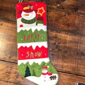 Let it snow snowman stocking